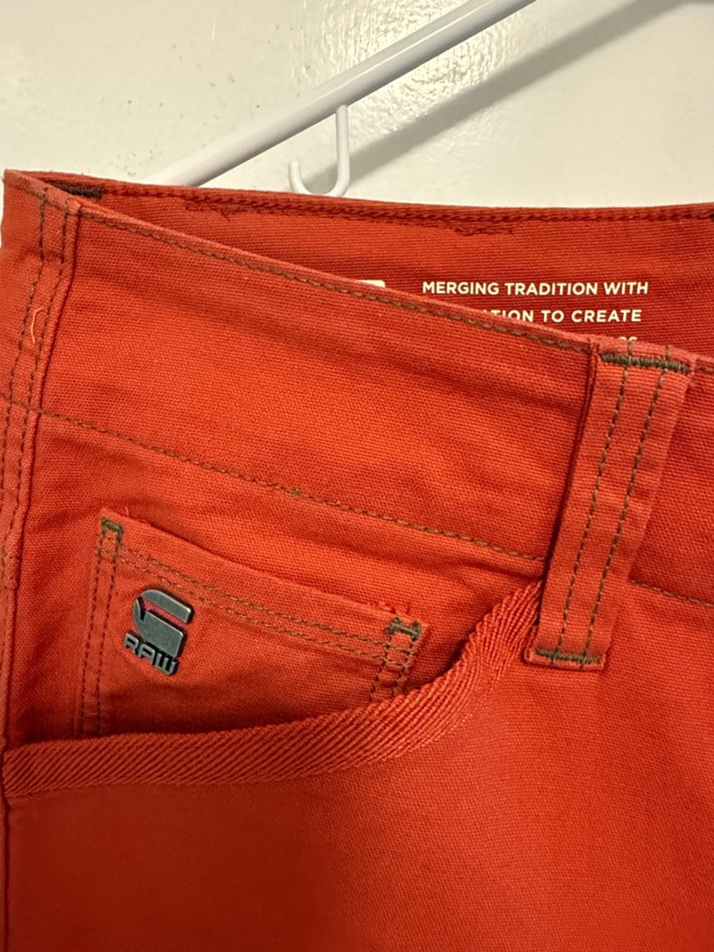 Men's G-Star Zip Pocket 3D Skinny Jeans Rooibos Tea Orange w 33 l 32 - Picture 3 of 5